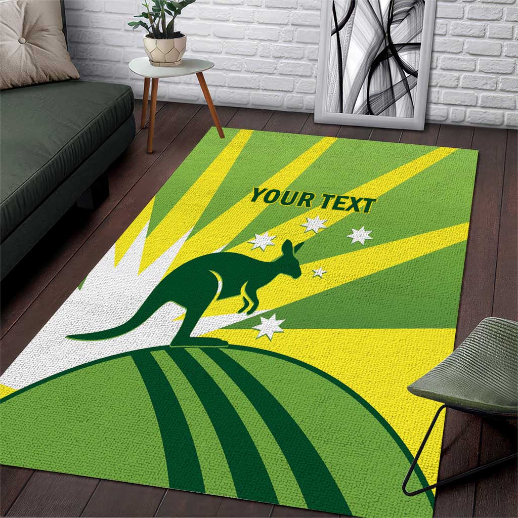 Custom Australia Cricket Area Rug Go Champions Aussies