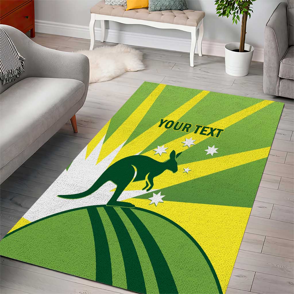 Custom Australia Cricket Area Rug Go Champions Aussies