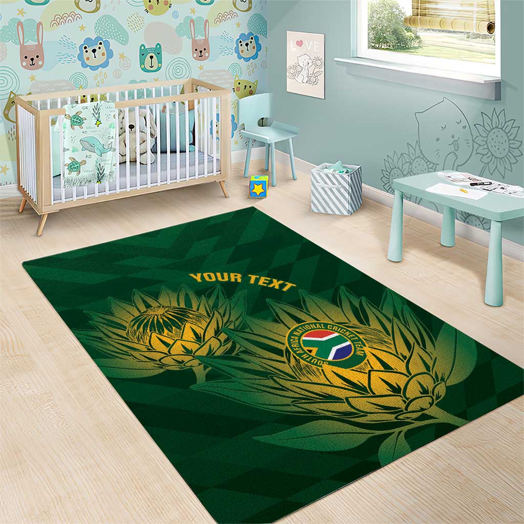 Custom South Africa Cricket Area Rug Go Champions Proteas