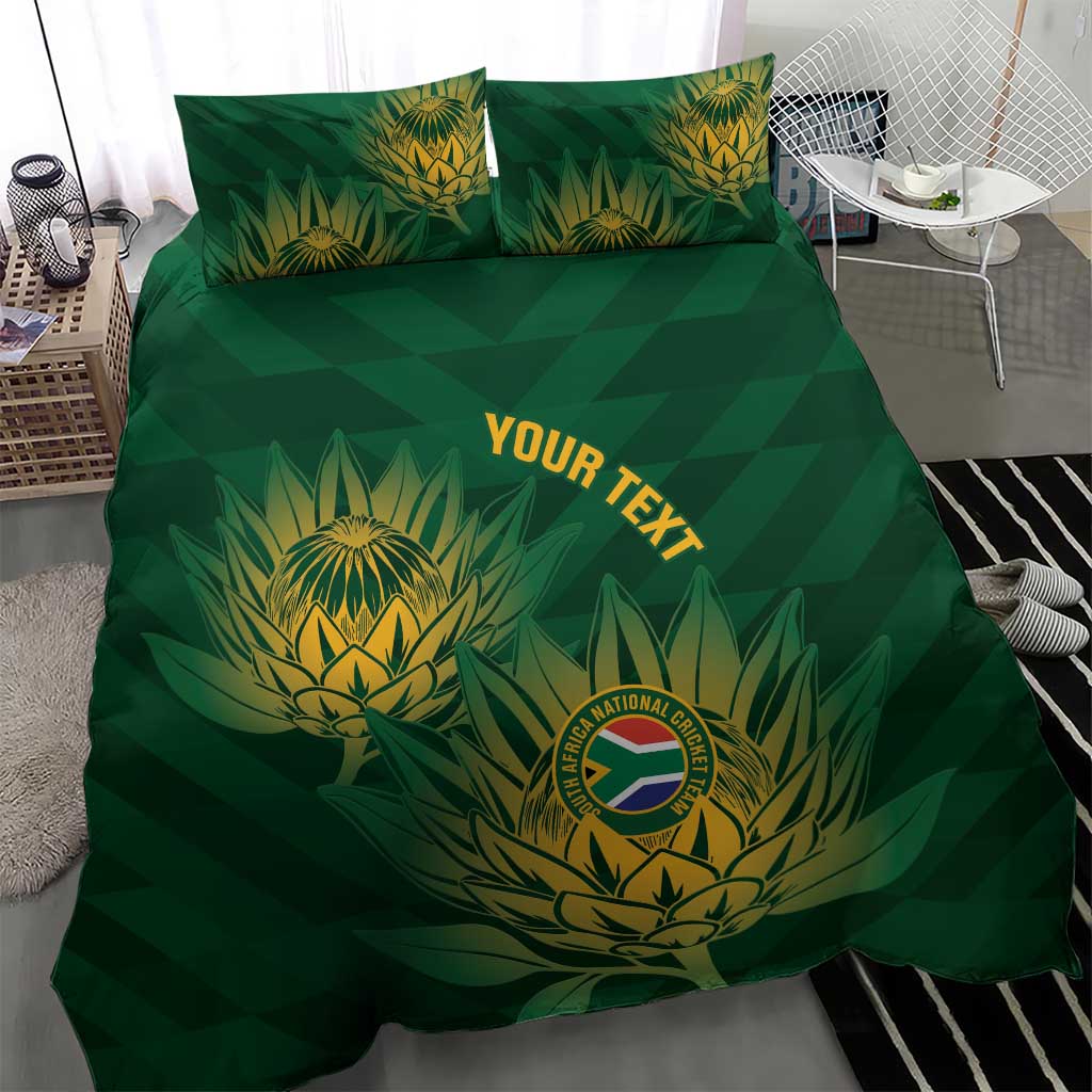 Custom South Africa Cricket Bedding Set Go Champions Proteas