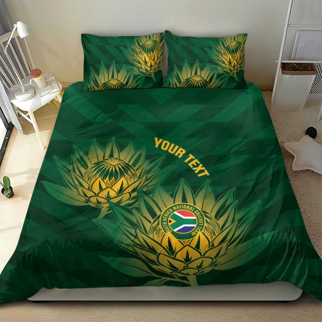 Custom South Africa Cricket Bedding Set Go Champions Proteas