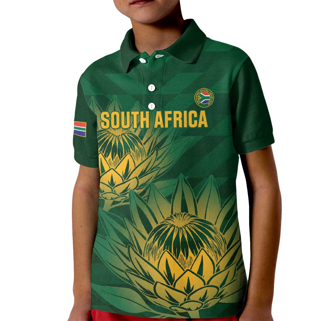 Custom South Africa Cricket Kid Polo Shirt Go Champions Proteas