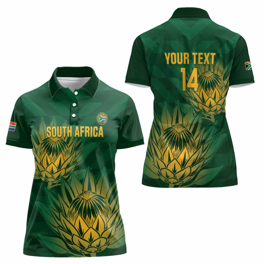 Custom South Africa Cricket Women Polo Shirt Go Champions Proteas