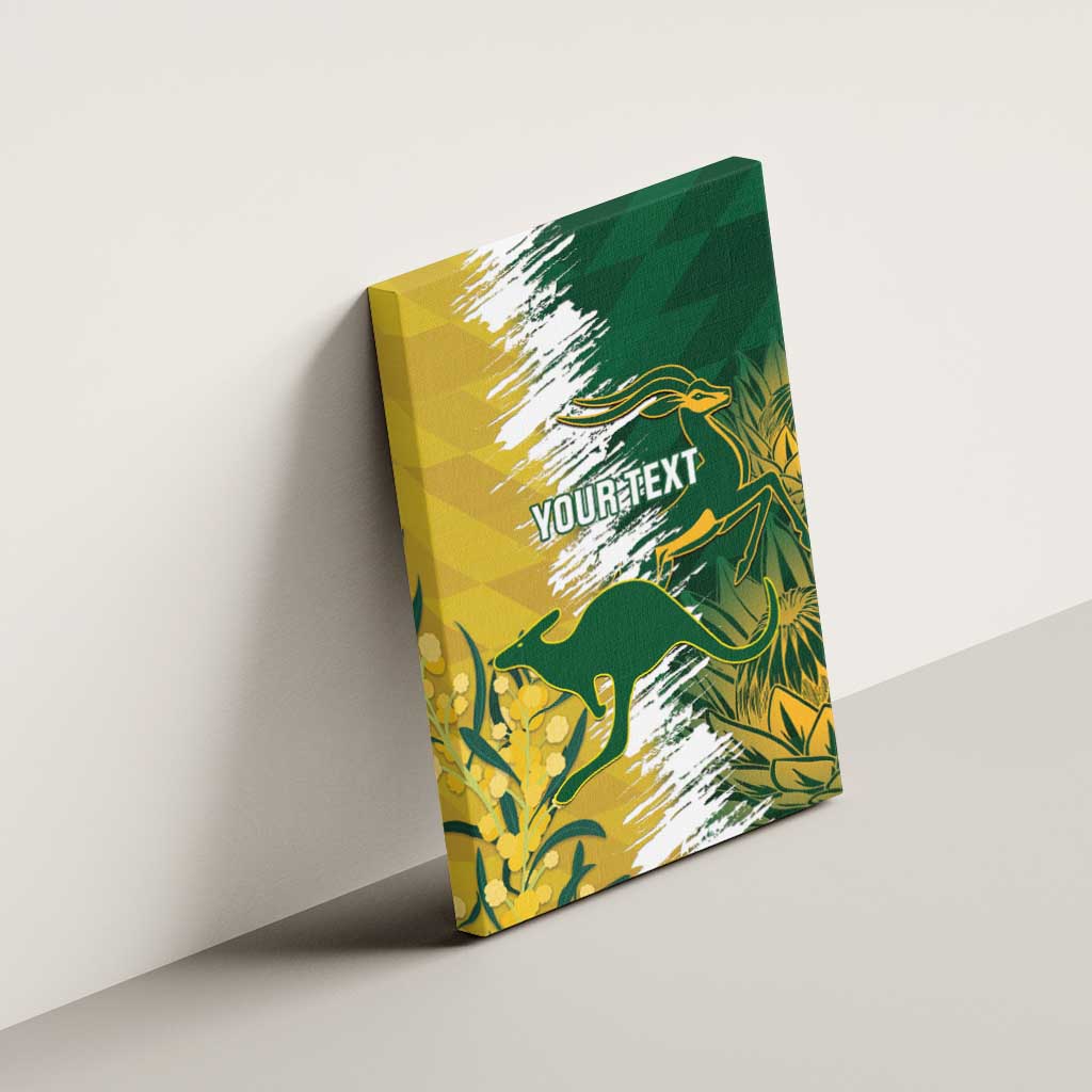 Custom Australia And South Africa Cricket Canvas Wall Art Aussies Proteas Together