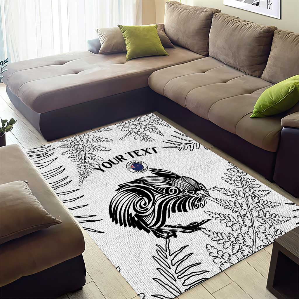 Custom New Zealand Kiwi Football Area Rug Aotearoa Silver Fern