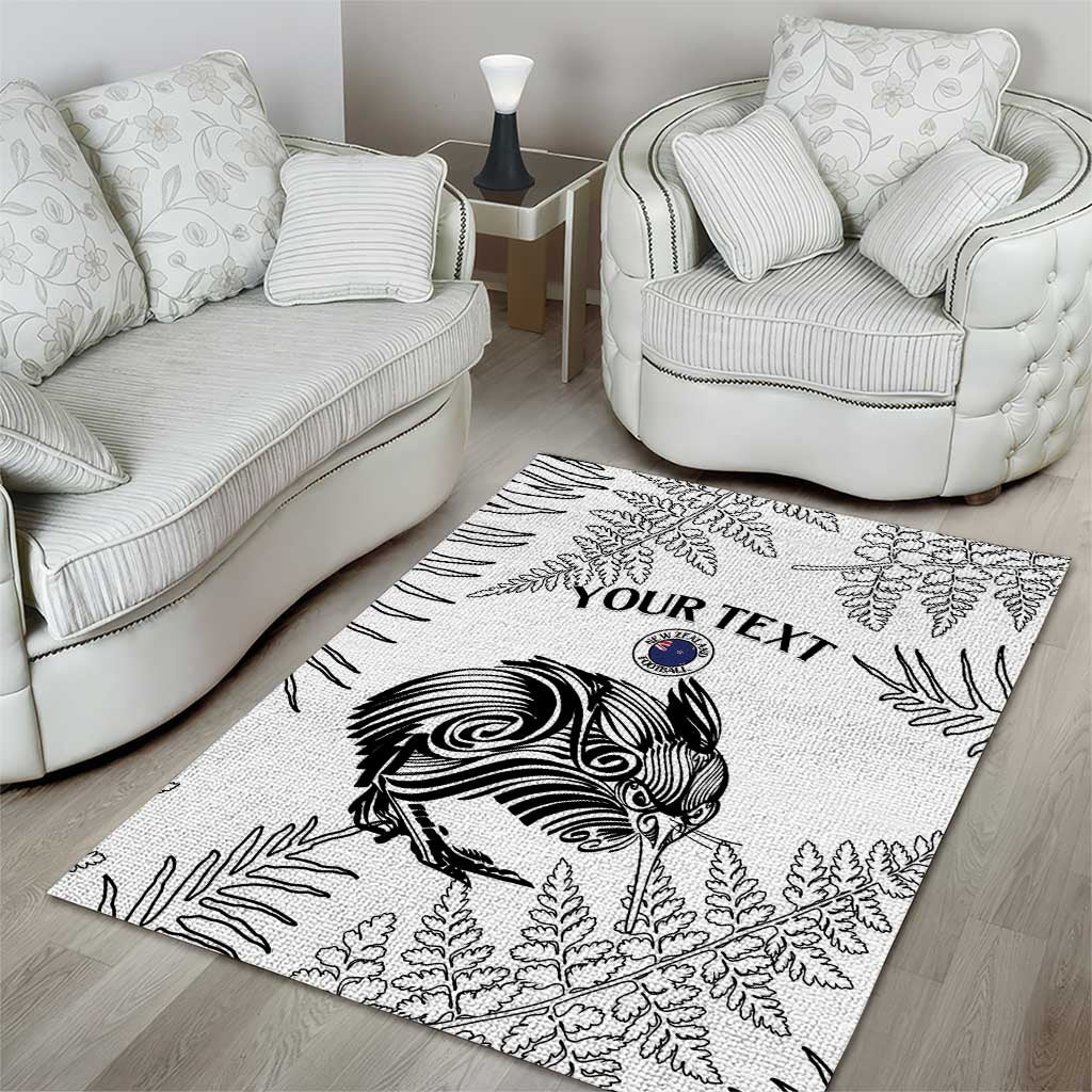 Custom New Zealand Kiwi Football Area Rug Aotearoa Silver Fern