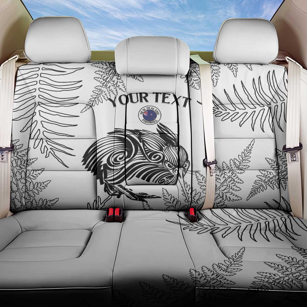 Custom New Zealand Kiwi Football Back Car Seat Cover Aotearoa Silver Fern