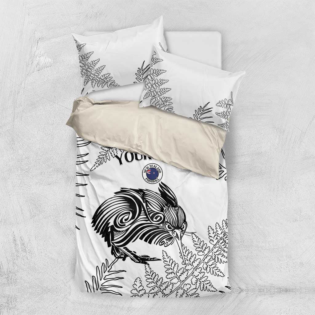 Custom New Zealand Kiwi Football Bedding Set Aotearoa Silver Fern