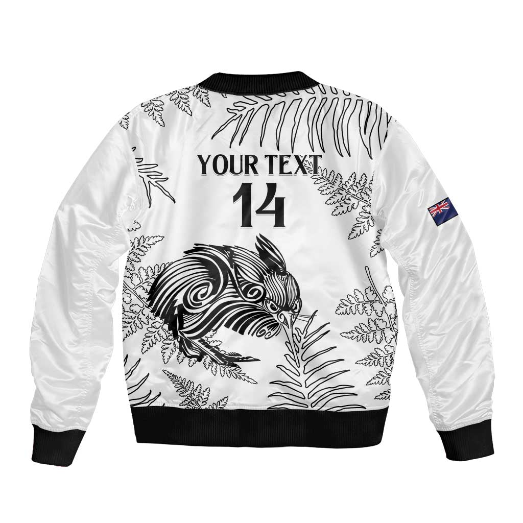 Custom New Zealand Kiwi Football Bomber Jacket Aotearoa Silver Fern