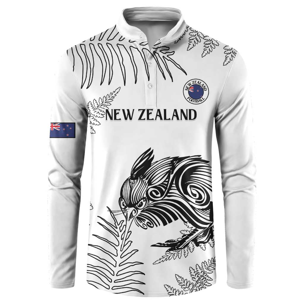 Custom New Zealand Kiwi Football Button Sweatshirt Aotearoa Silver Fern