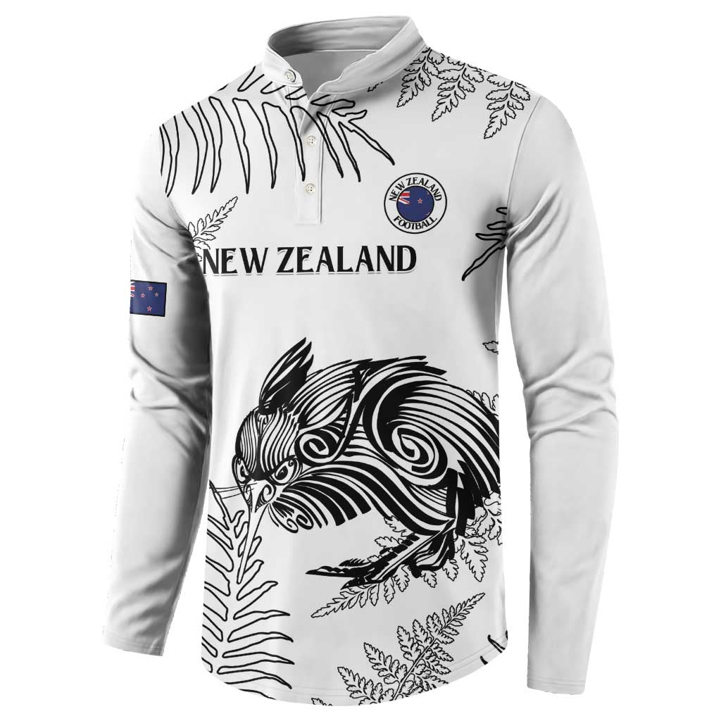 Custom New Zealand Kiwi Football Button Sweatshirt Aotearoa Silver Fern