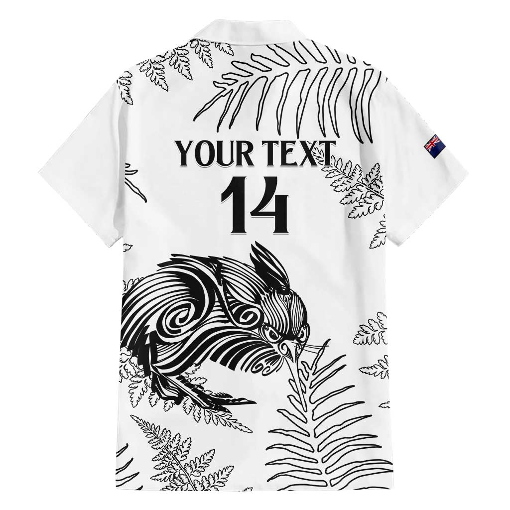 Custom New Zealand Kiwi Football Family Matching Short Sleeve Bodycon Dress and Hawaiian Shirt Aotearoa Silver Fern