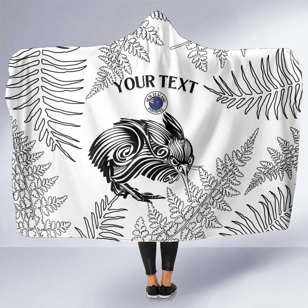 Custom New Zealand Kiwi Football Hooded Blanket Aotearoa Silver Fern