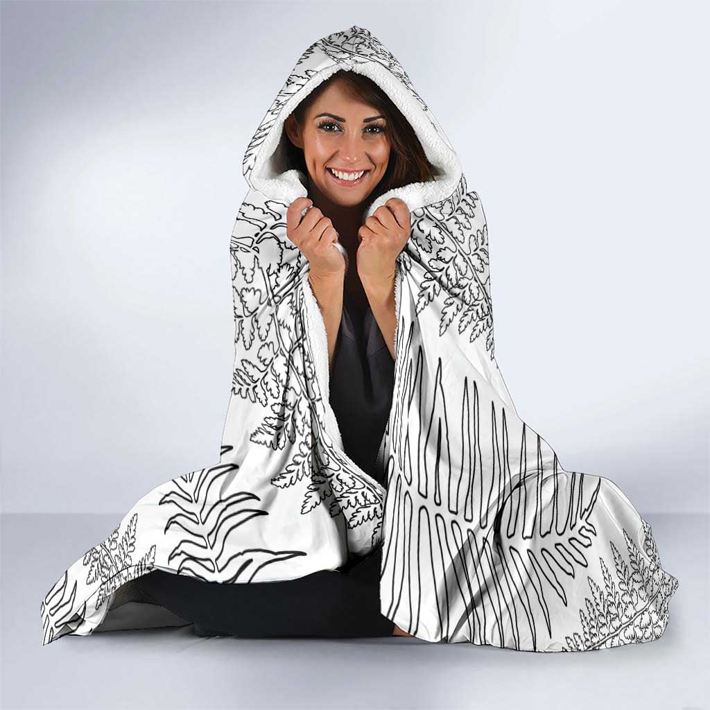 Custom New Zealand Kiwi Football Hooded Blanket Aotearoa Silver Fern