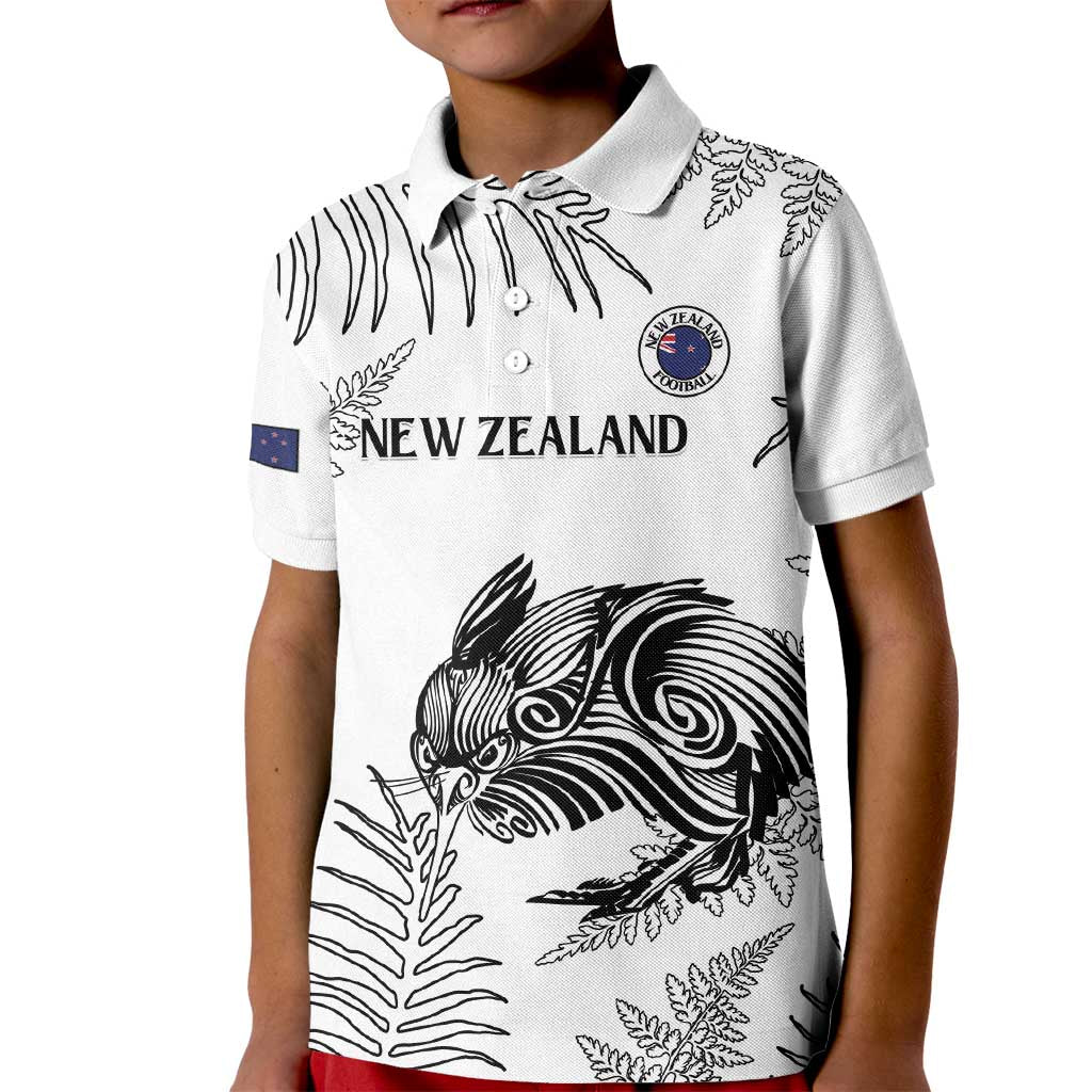 Custom New Zealand Kiwi Football Kid Polo Shirt Aotearoa Silver Fern