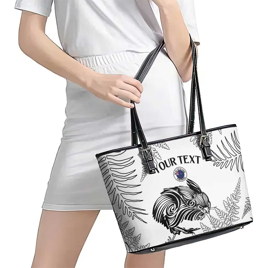 Custom New Zealand Kiwi Football Leather Tote Bag Aotearoa Silver Fern