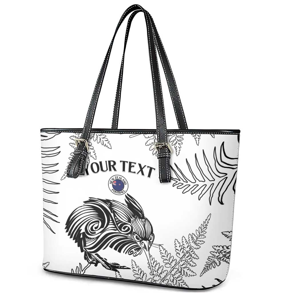 Custom New Zealand Kiwi Football Leather Tote Bag Aotearoa Silver Fern