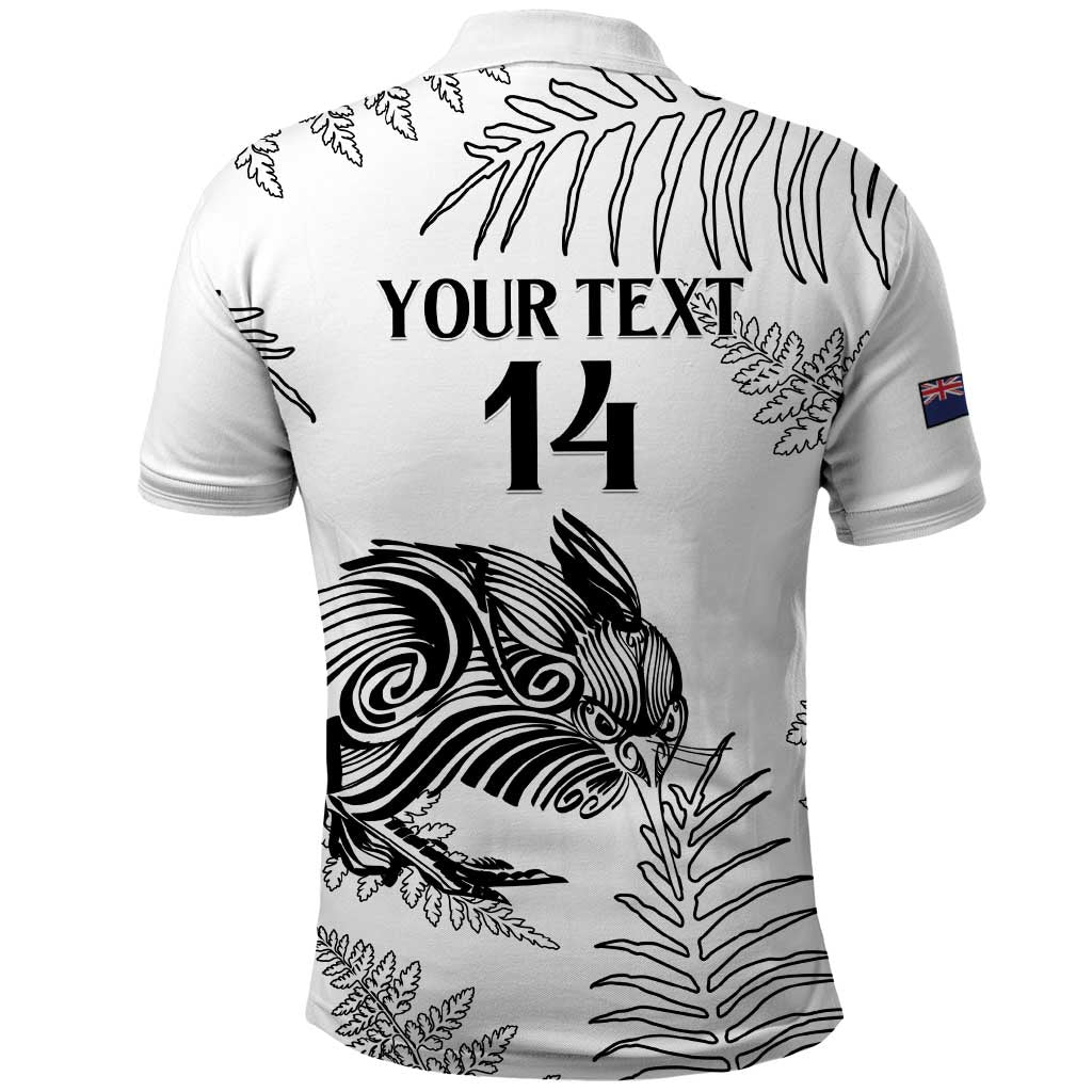 Custom New Zealand Kiwi Football Polo Shirt Aotearoa Silver Fern