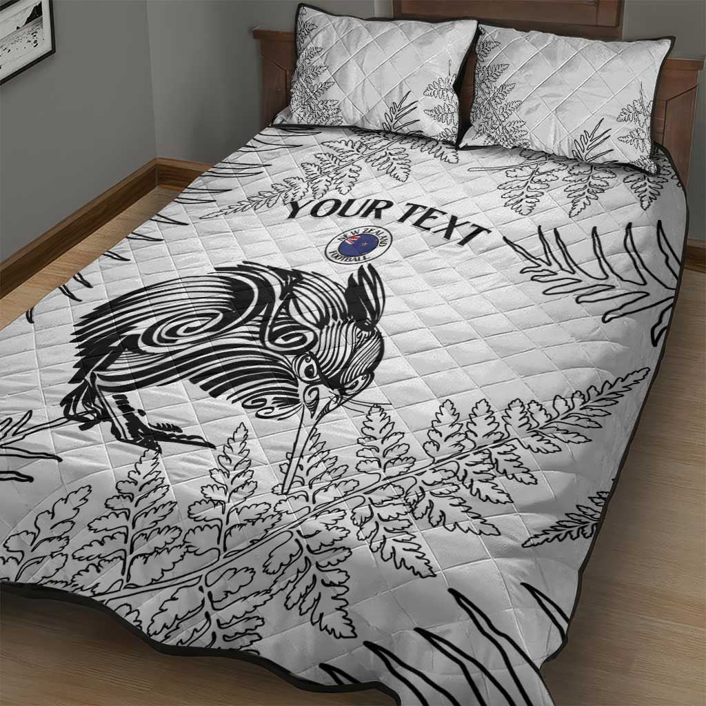 Custom New Zealand Kiwi Football Quilt Bed Set Aotearoa Silver Fern