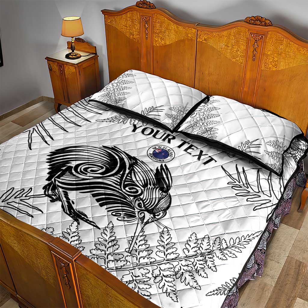 Custom New Zealand Kiwi Football Quilt Bed Set Aotearoa Silver Fern