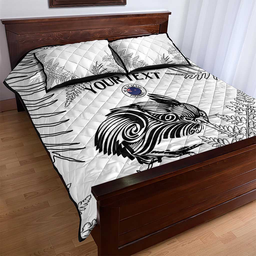 Custom New Zealand Kiwi Football Quilt Bed Set Aotearoa Silver Fern