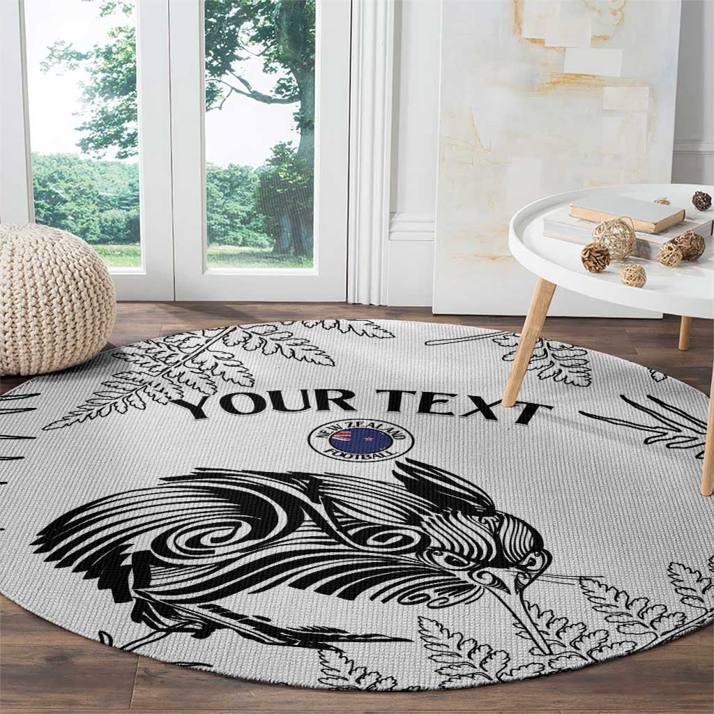 Custom New Zealand Kiwi Football Round Carpet Aotearoa Silver Fern