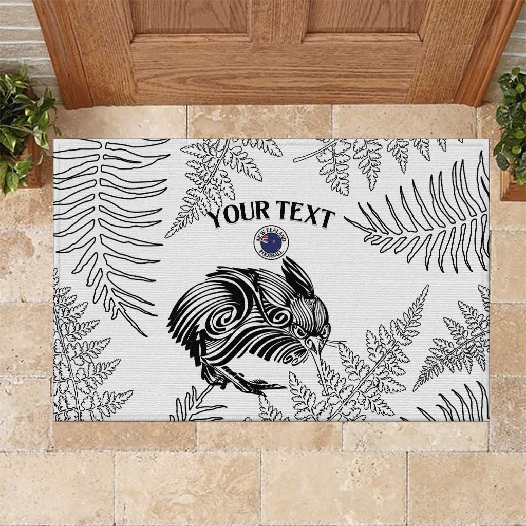 Custom New Zealand Kiwi Football Rubber Doormat Aotearoa Silver Fern