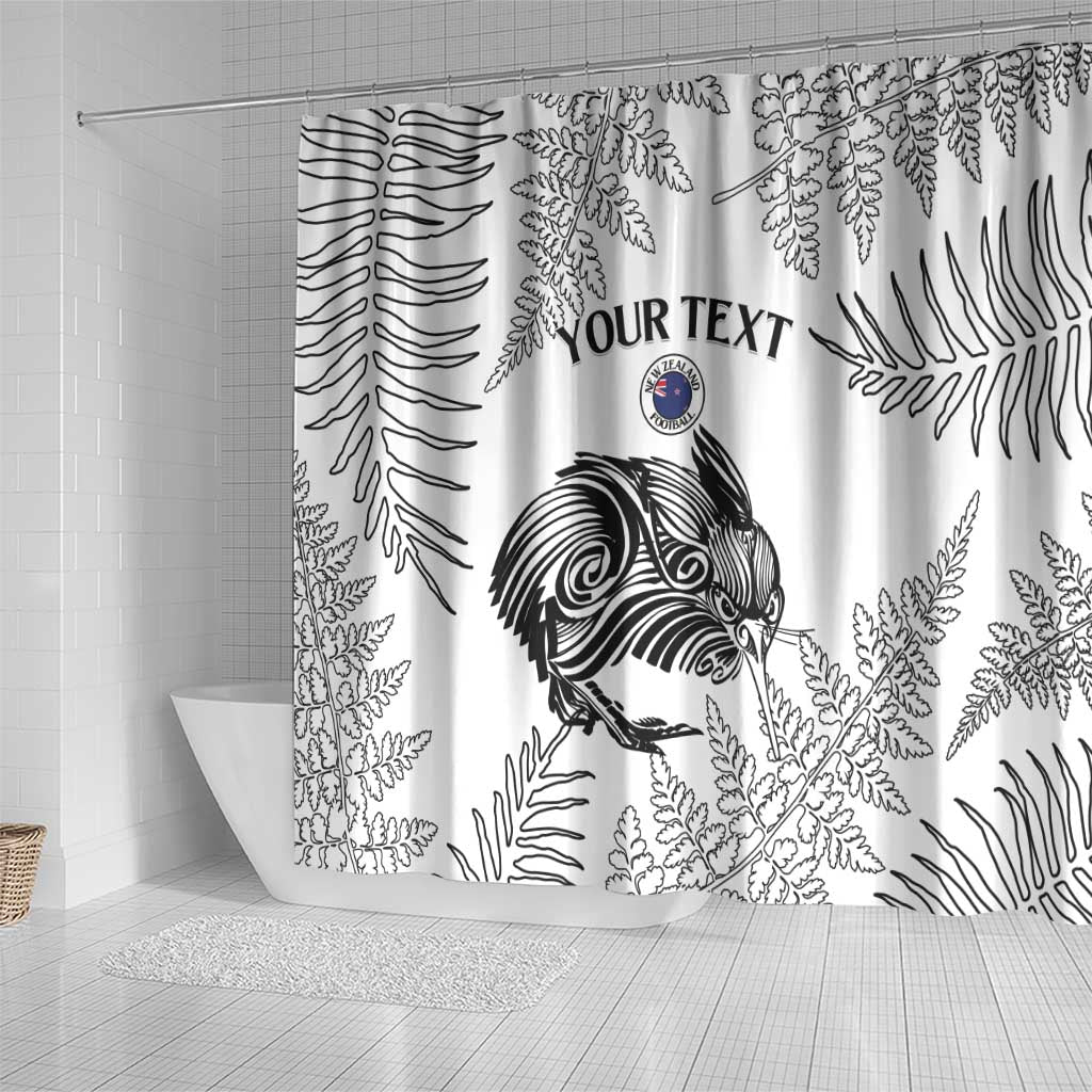 Custom New Zealand Kiwi Football Shower Curtain Aotearoa Silver Fern