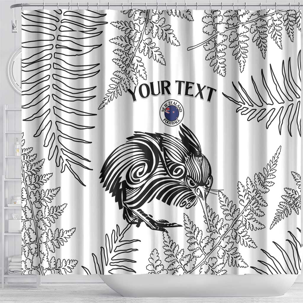 Custom New Zealand Kiwi Football Shower Curtain Aotearoa Silver Fern