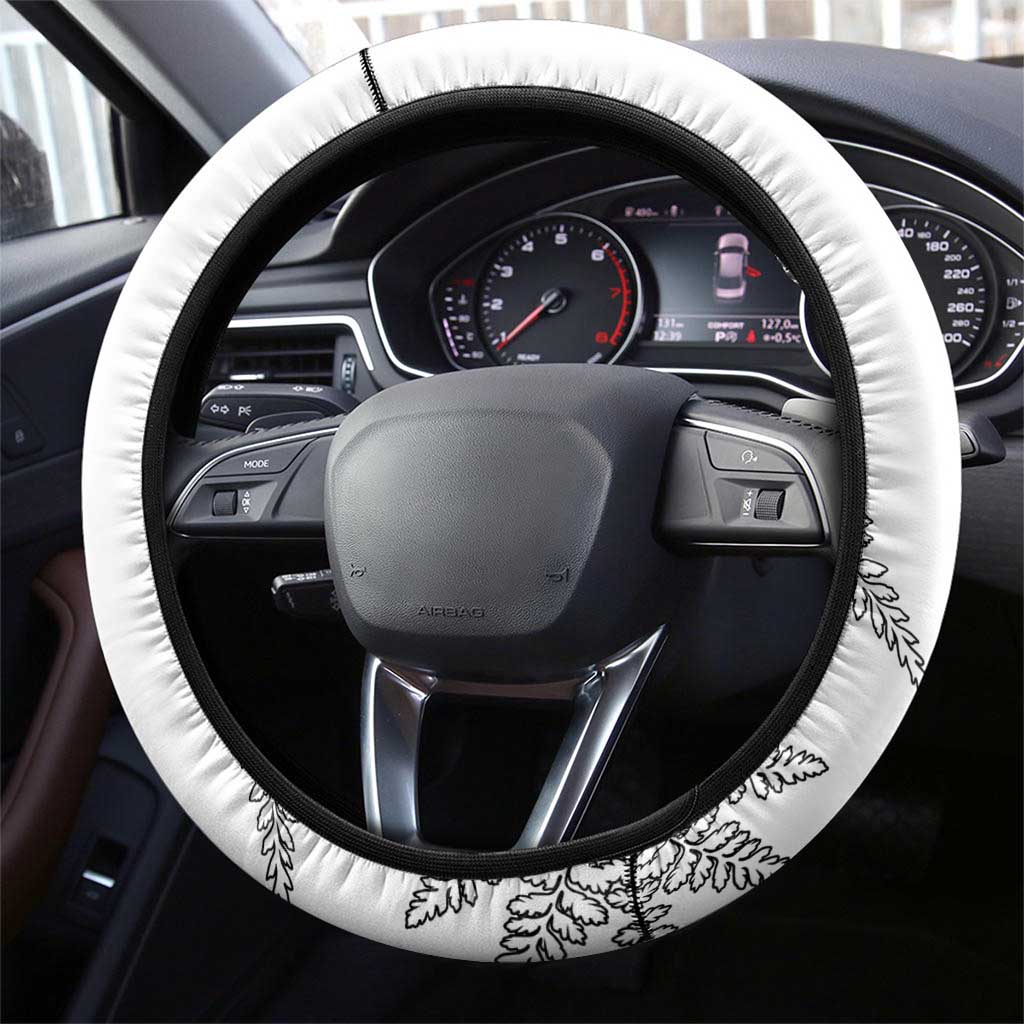 New Zealand Kiwi Football Steering Wheel Cover Aotearoa Silver Fern