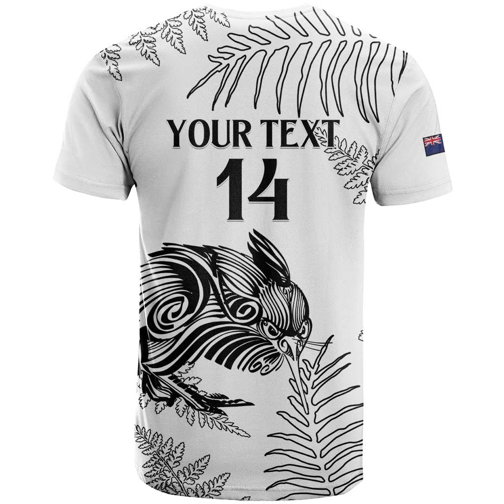 Custom New Zealand Kiwi Football T Shirt Aotearoa Silver Fern