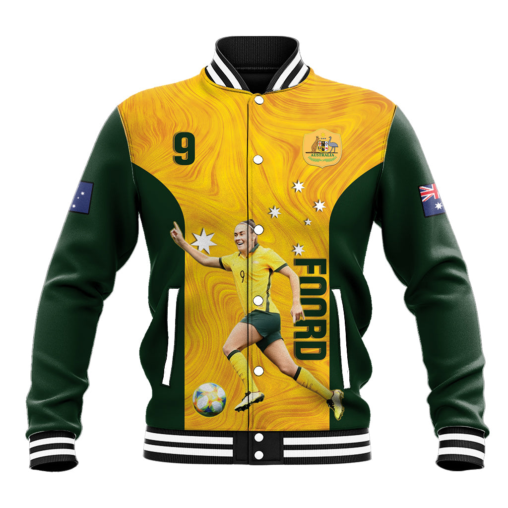 Australia Soccer Baseball Jacket Foord Matildas - Gold Marble