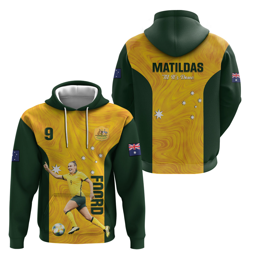 Australia Soccer Hoodie Foord Matildas - Gold Marble