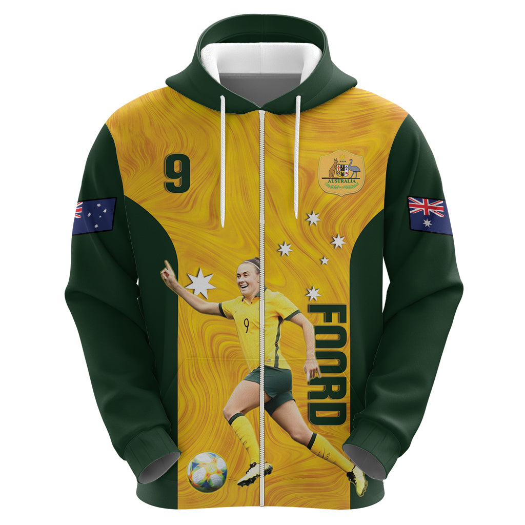 Australia Soccer Hoodie Foord Matildas - Gold Marble