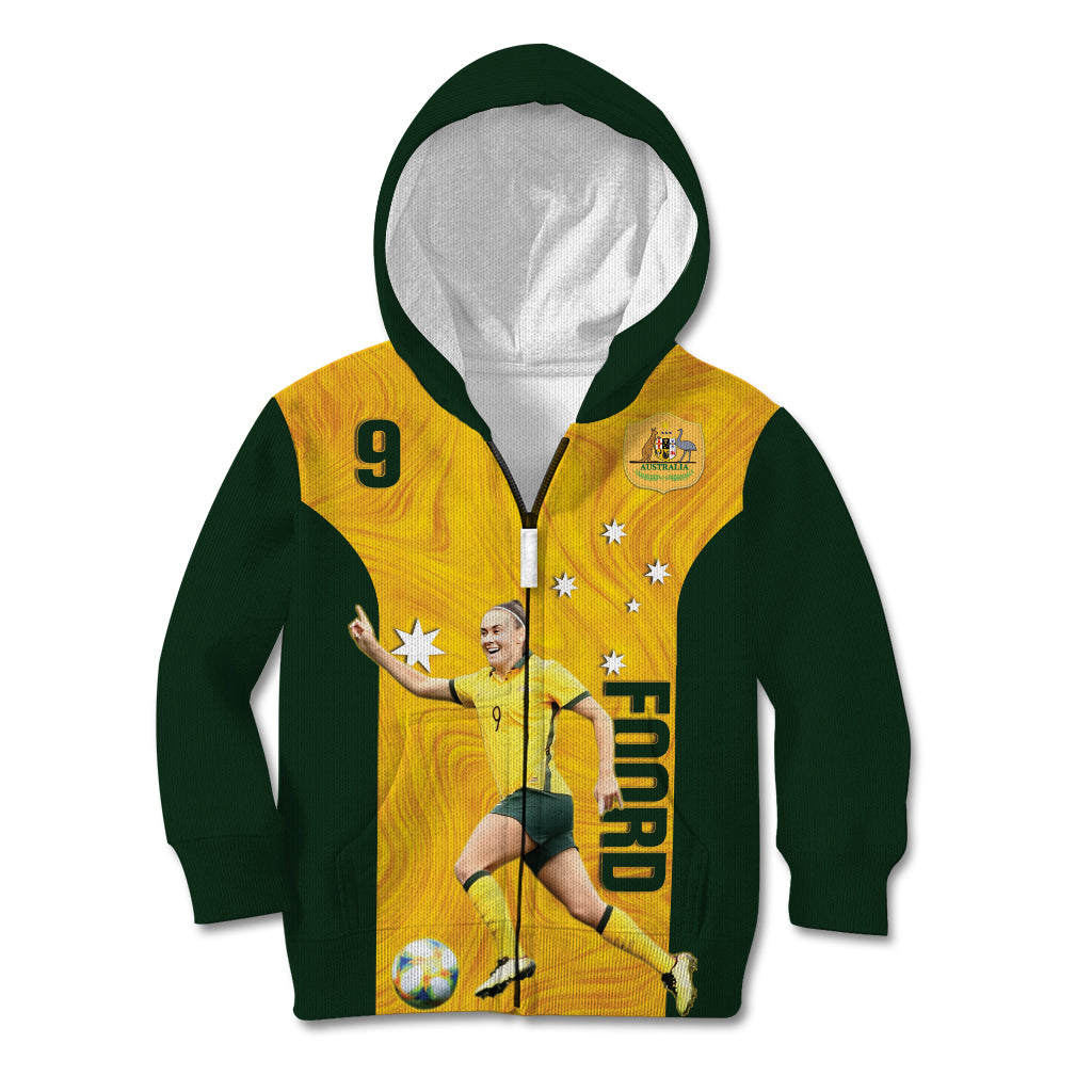 Australia Soccer Kid Hoodie Foord Matildas - Gold Marble