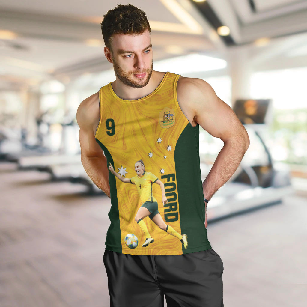 Australia Soccer Men Tank Top Foord Matildas - Gold Marble