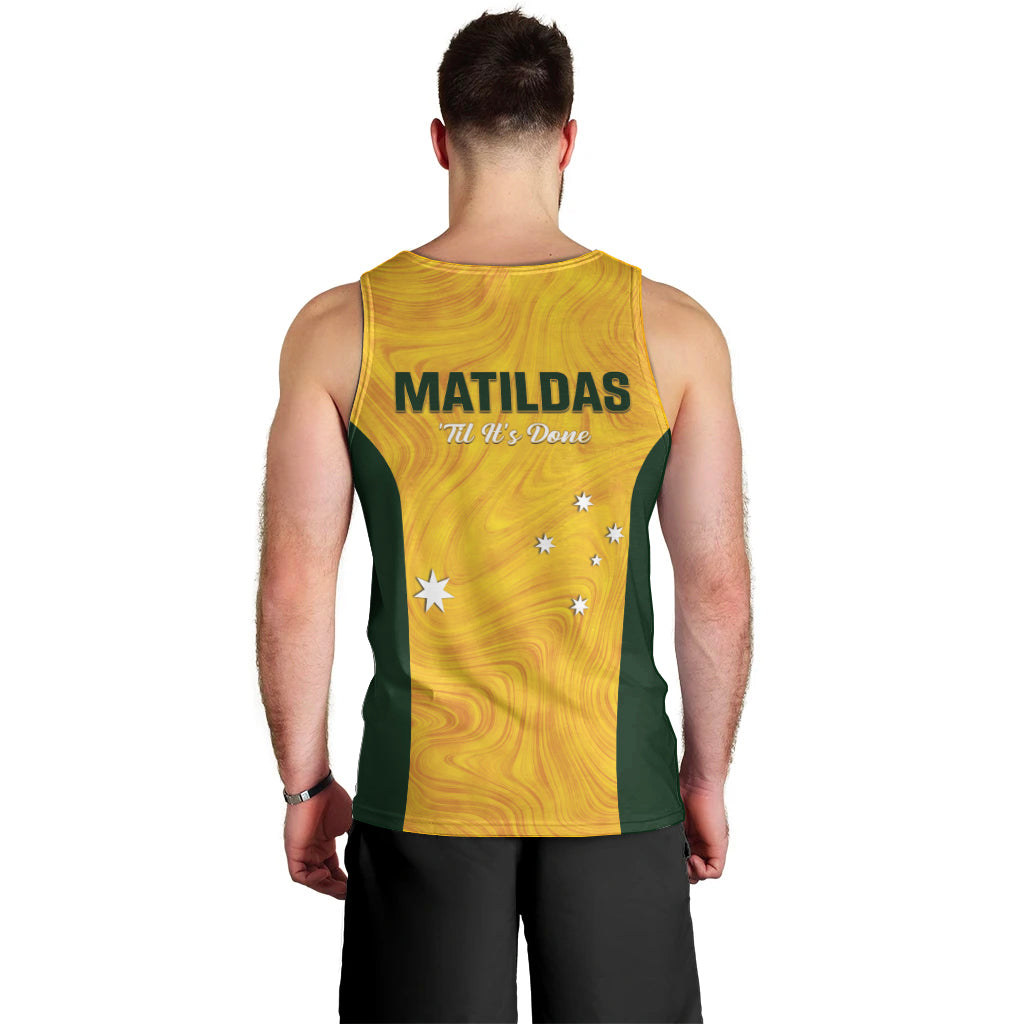 Australia Soccer Men Tank Top Foord Matildas - Gold Marble