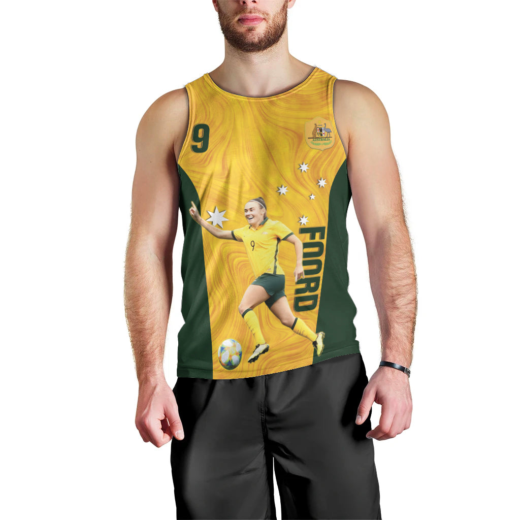 Australia Soccer Men Tank Top Foord Matildas - Gold Marble