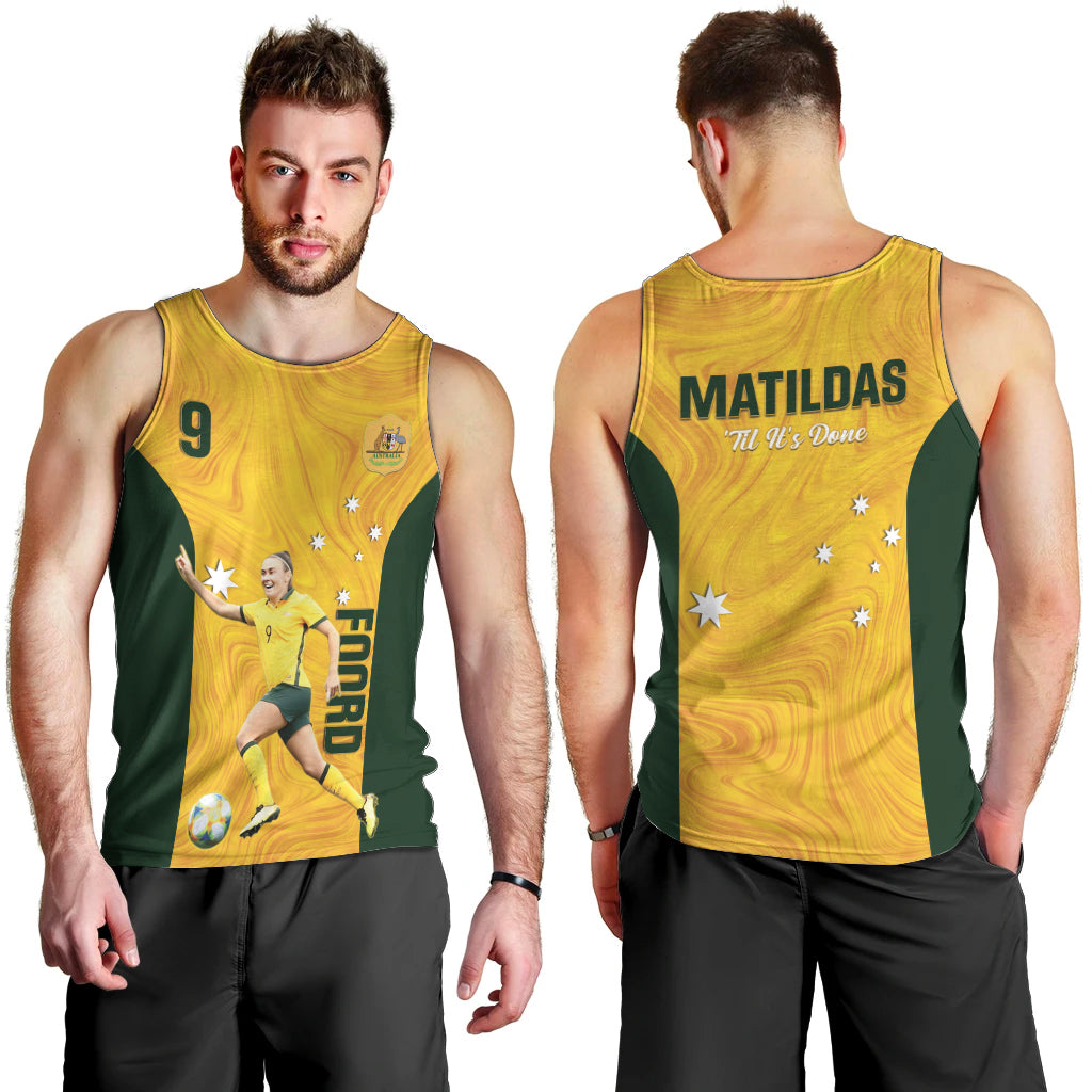 Australia Soccer Men Tank Top Foord Matildas - Gold Marble