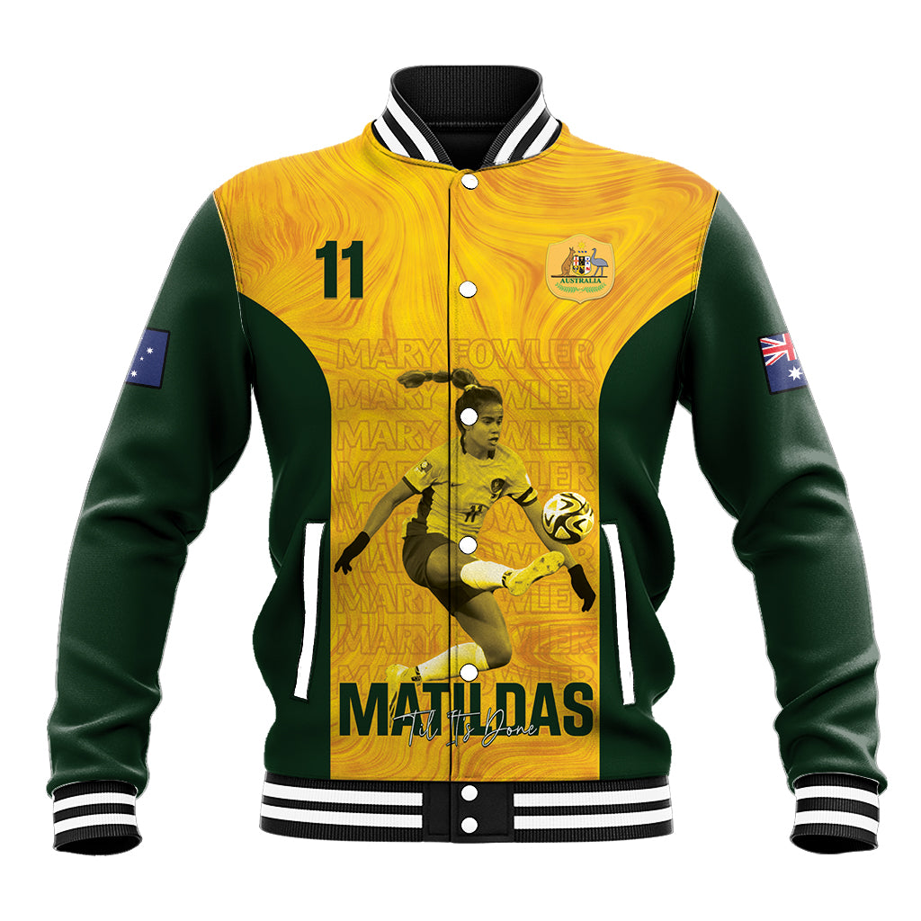 Australia Soccer Baseball Jacket Fowler Matildas - Gold Marble