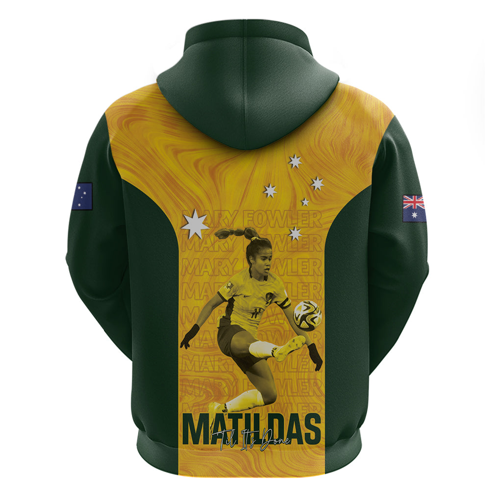 Australia Soccer Hoodie Fowler Matildas - Gold Marble