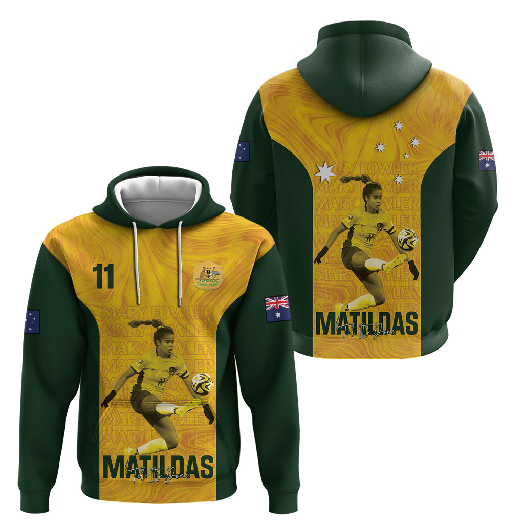 Australia Soccer Hoodie Fowler Matildas - Gold Marble