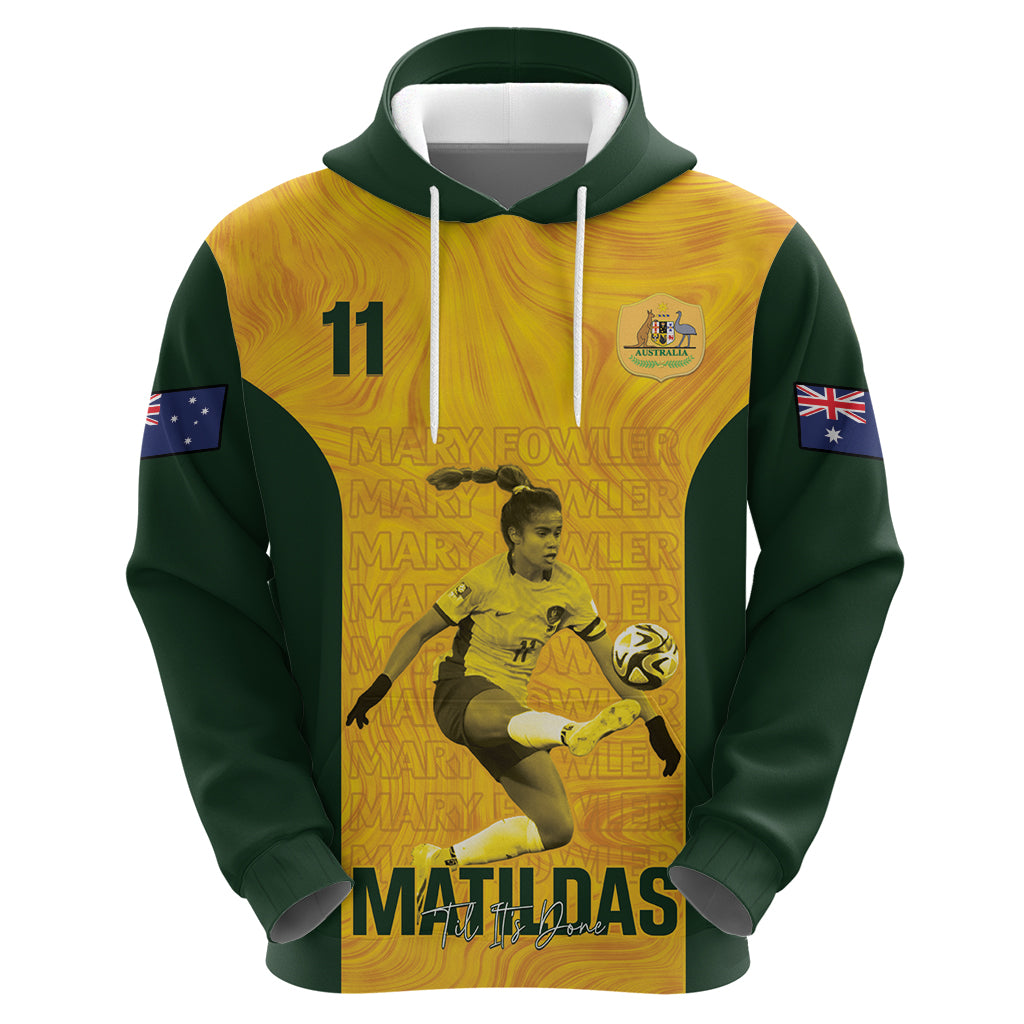 Australia Soccer Hoodie Fowler Matildas - Gold Marble