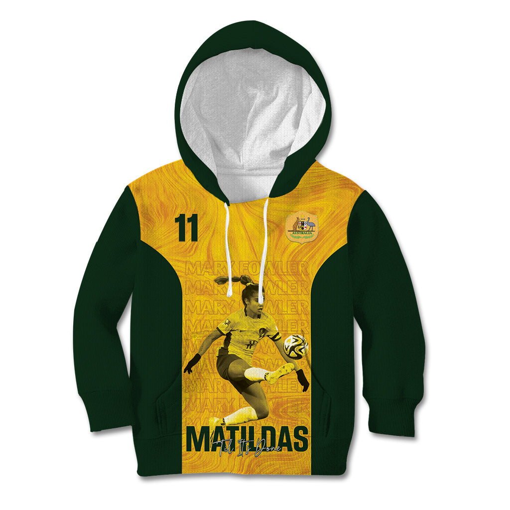 Australia Soccer Kid Hoodie Fowler Matildas - Gold Marble