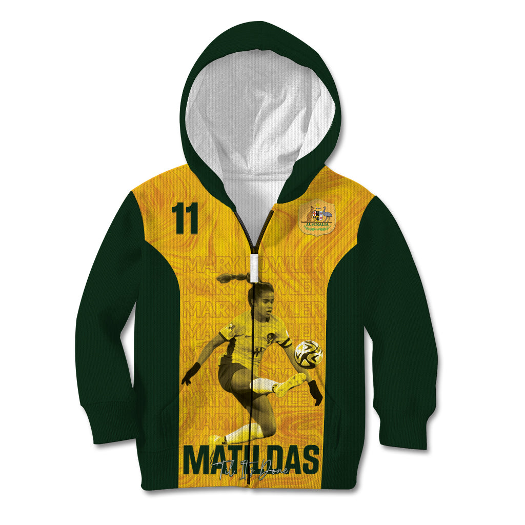 Australia Soccer Kid Hoodie Fowler Matildas - Gold Marble