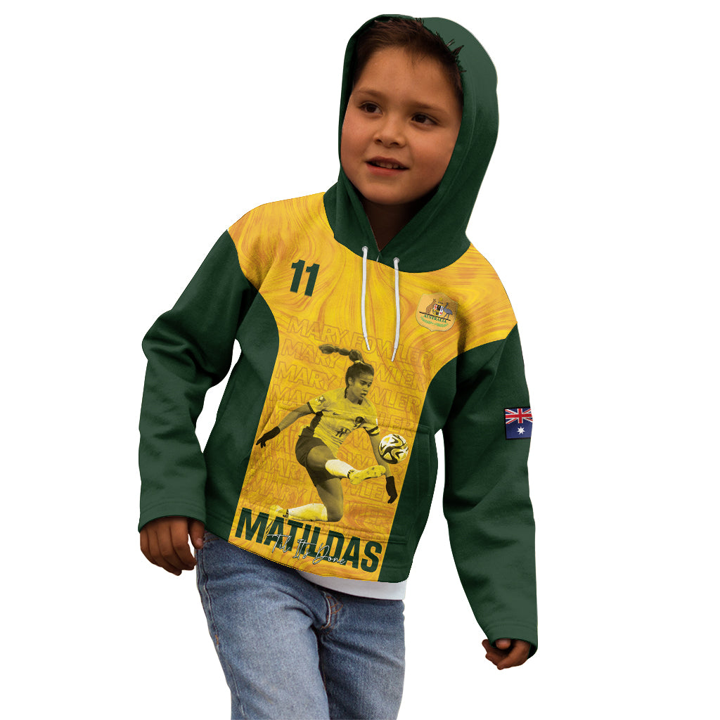 Australia Soccer Kid Hoodie Fowler Matildas - Gold Marble