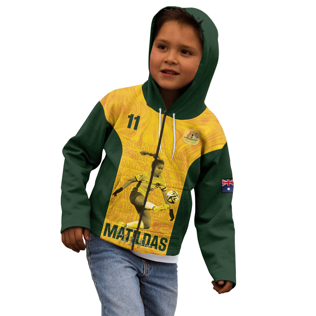 Australia Soccer Kid Hoodie Fowler Matildas - Gold Marble