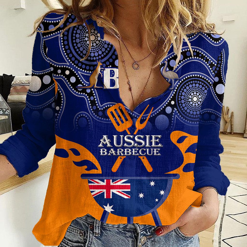 personalised-australia-barbecue-women-casual-shirt-aussie-lovers-bbq-indigenous-version