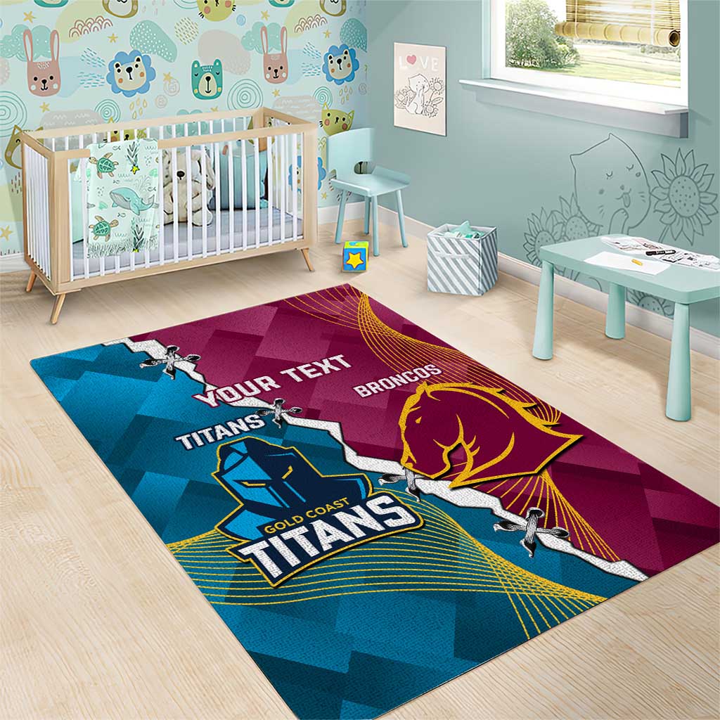 Custom Broncos And Titans Rugby 2024 Area Rug Dynamic Style