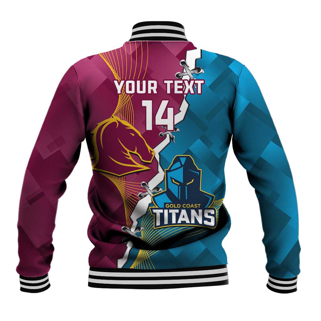 Custom Broncos And Titans Rugby 2024 Baseball Jacket Dynamic Style